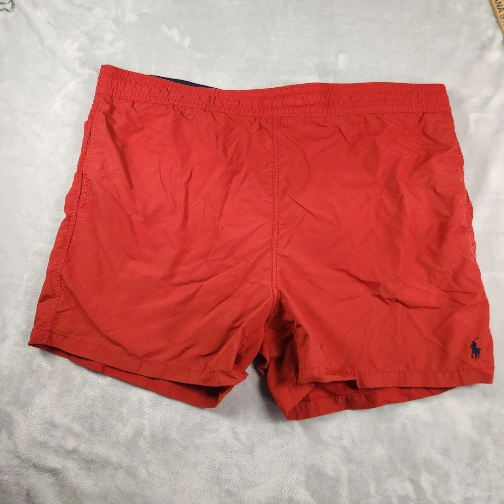 Polo Ralph Lauren‎ SOLID BRIGHT RED Mens Swim Trunks XXL Classic 90s Preppy